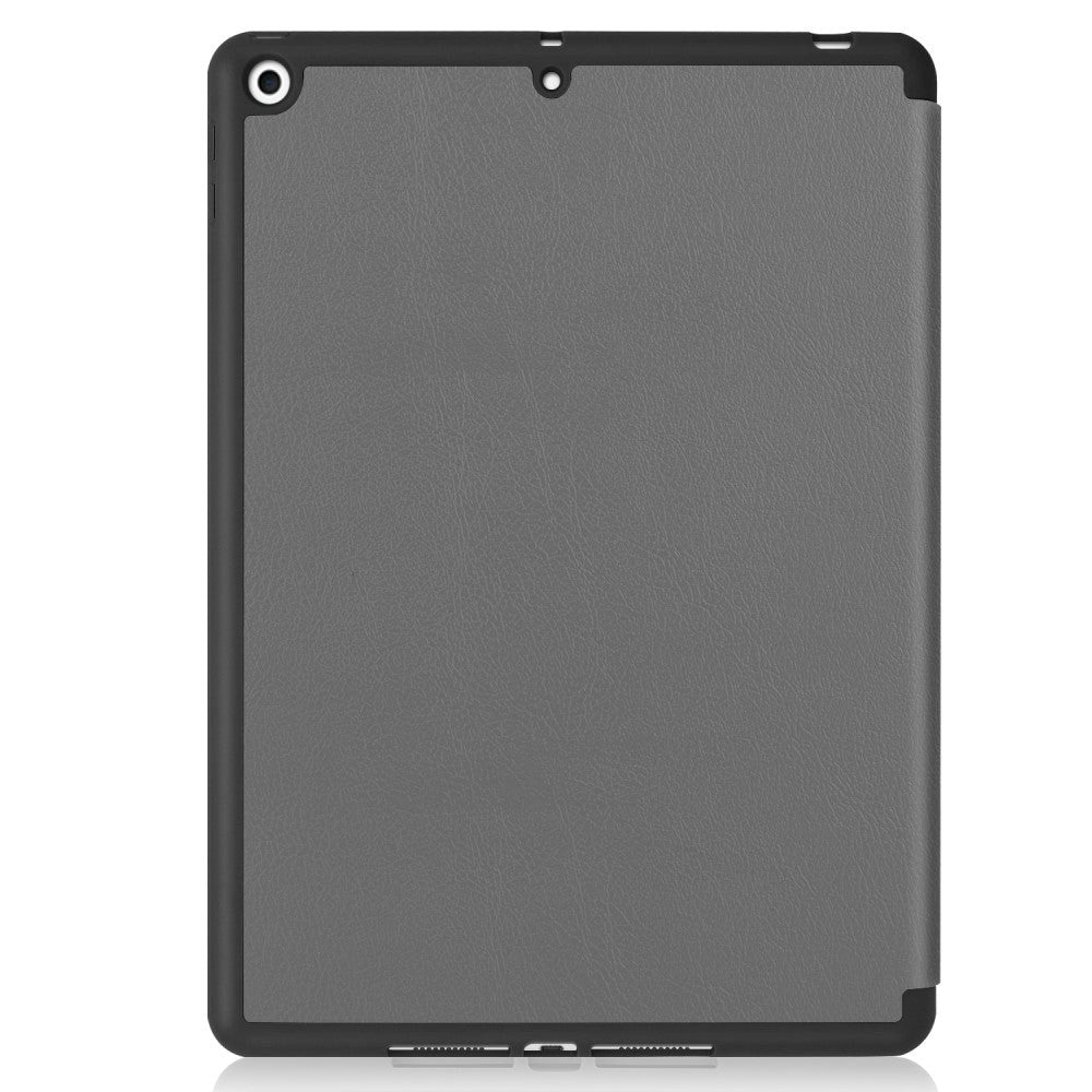 iPad 10.2" (2021 / 2020 / 2019) Leather Case w. Holder For Apple Pencil - Grey