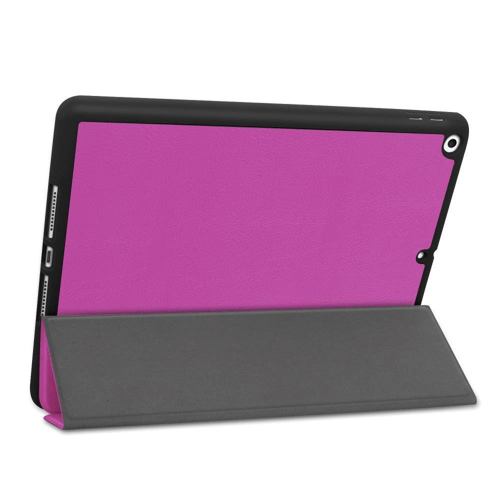 iPad 10.2" (2021 / 2020 / 2019) Leather Case w. Holder For Apple Pencil - Purple