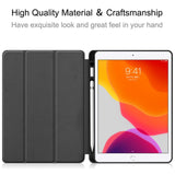 iPad 10.2" (2021 / 2020 / 2019) Enkay Tri-Fold Leather Case w. Apple Pencil Holder Black