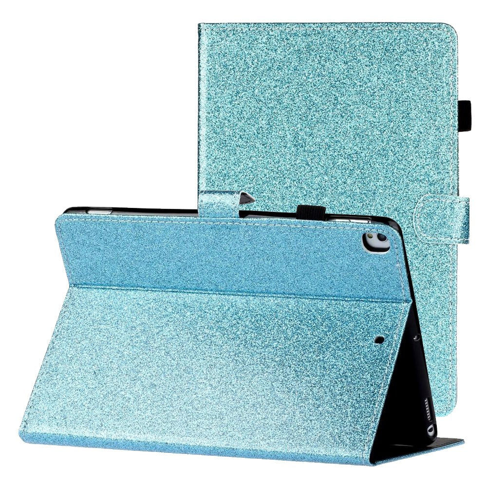 iPad 10.2" (2021 / 2020 / 2019) Glitter Case w. Flip Stand & Card Holder - Glitter Blue