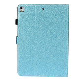 iPad 10.2" (2021 / 2020 / 2019) Glitter Case w. Flip Stand & Card Holder - Glitter Blue