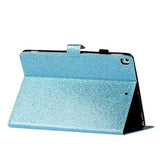 iPad 10.2" (2021 / 2020 / 2019) Glitter Case w. Flip Stand & Card Holder - Glitter Blue