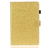 iPad 10.2" (2021 / 2020 / 2019) Glitter Case w. Flip Stand & Card Holder - Glitter Gold