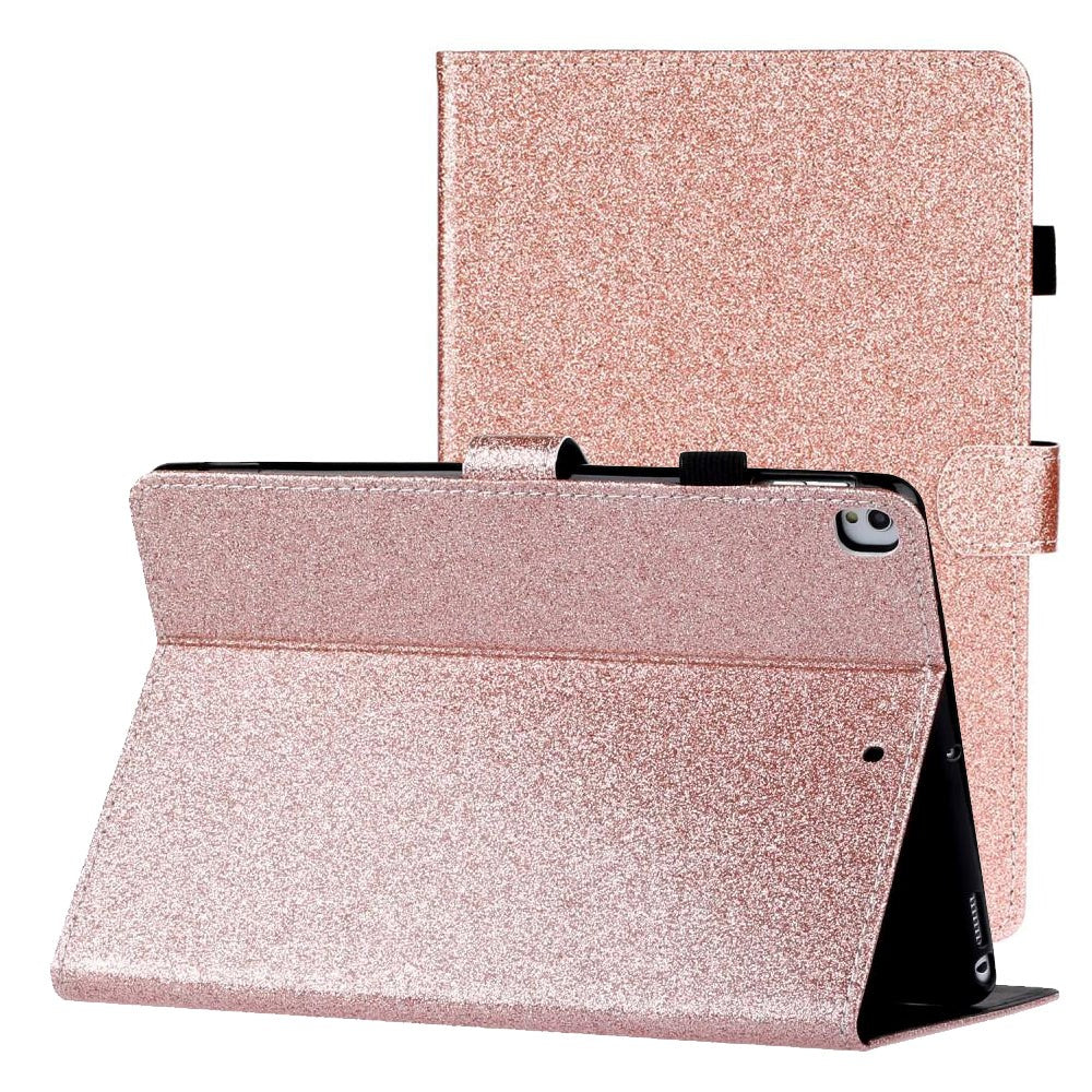 iPad 10.2" (2021 / 2020 / 2019) Glitter Case w. Flip Stand & Card Holder - Glitter Rose Gold