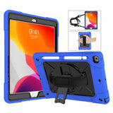 iPad 10.2" (2021 / 2020 / 2019) Tough Case w. Hand Holder & Shoulder Strap - Blue / Black