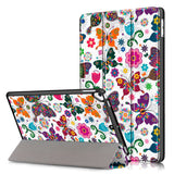 iPad 10.2" (2021 / 2020 / 2019) Leather Case w. Tri-fold - Colorful Butterflies & Flowers