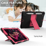 iPad 10.2" (2021 / 2020 / 2019) Tough Case w. Stand and Stylus Holder - Black / Pink