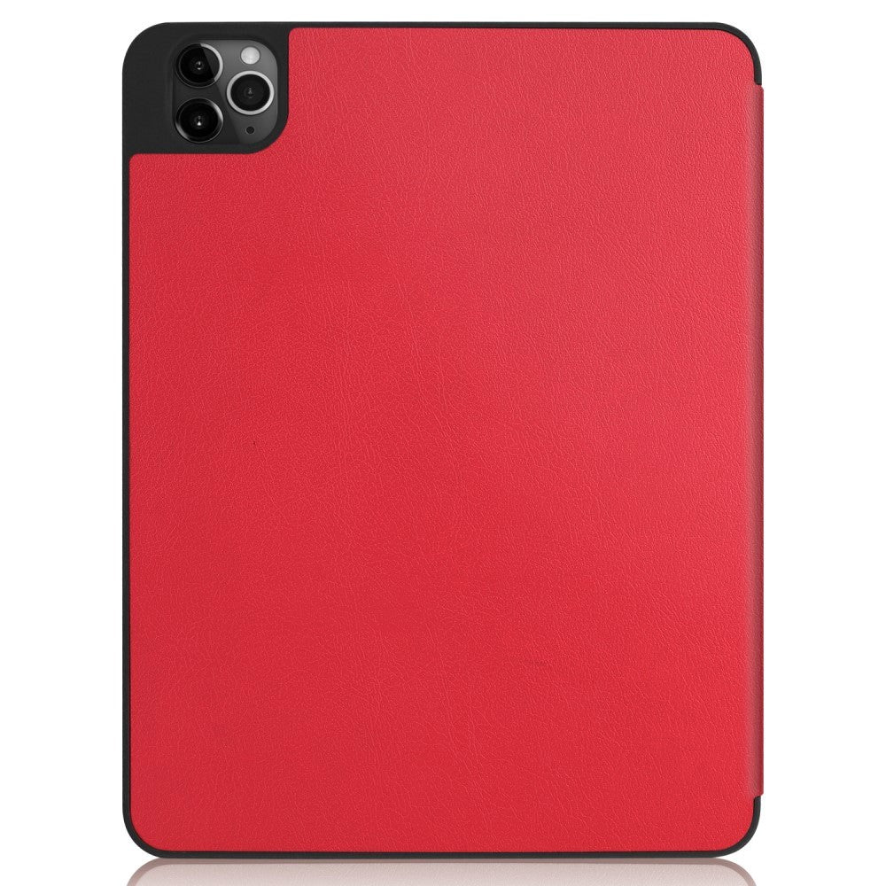 iPad Air (2022 / 2020) / Pro (2020 / 2018) Tri-Fold Leather Case w. Apple Pencil Holder Red