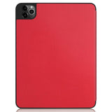 iPad Air (2022 / 2020) / Pro (2020 / 2018) Tri-Fold Leather Case w. Apple Pencil Holder Red