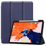 iPad Pro 12.9" (2022 / 2021 / 2020 / 2018) Tri-Fold Leather Case w. Apple Pencil Holder Blue