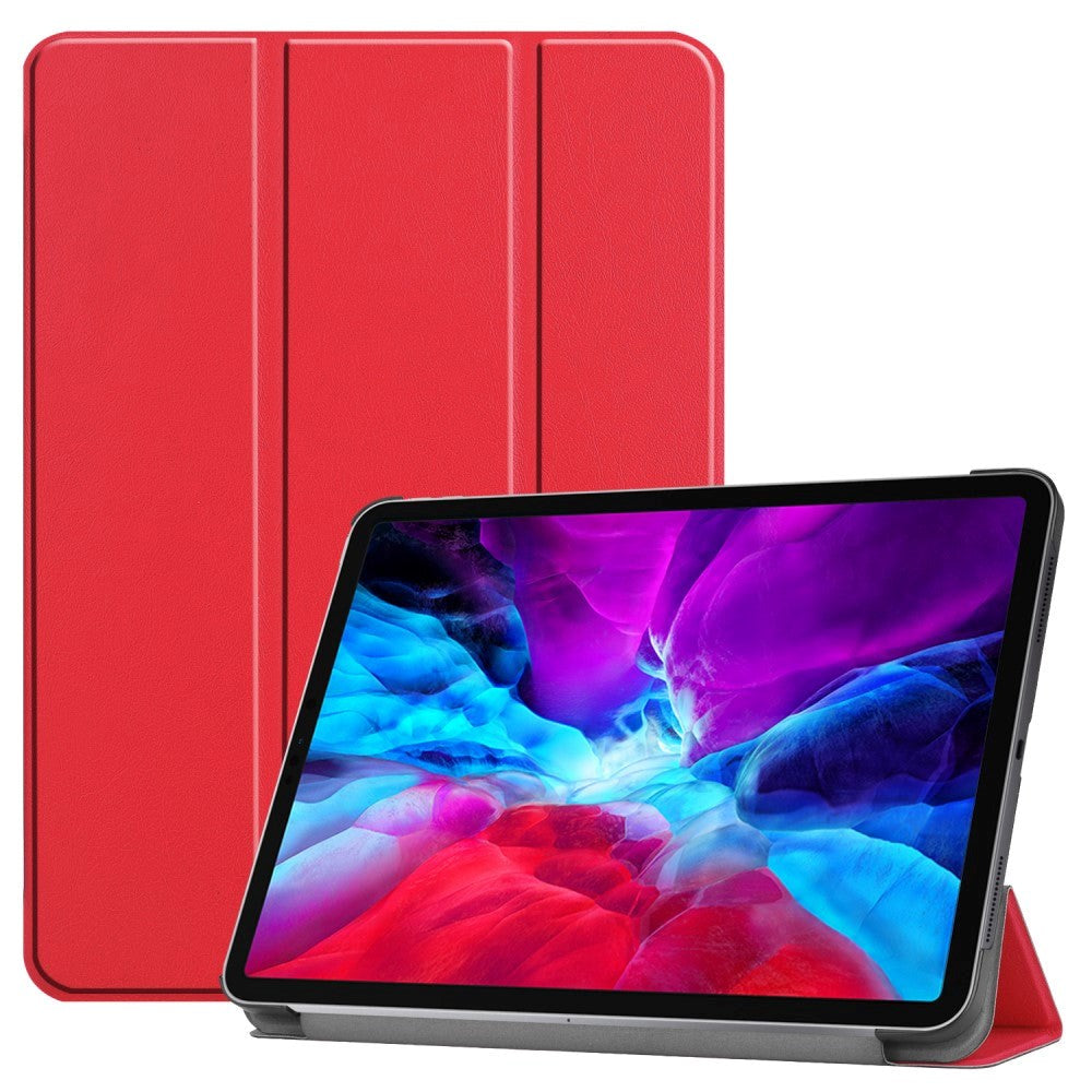 iPad Pro 12.9" (2022 / 2021 / 2020 /2018) / Air 13" (2024) Leather Case w. Stand and Wake-up Function - Red