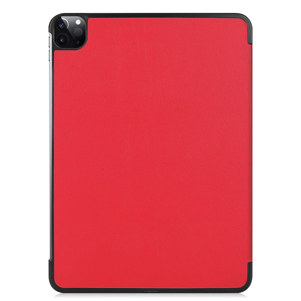 iPad Pro 12.9" (2022 / 2021 / 2020 /2018) / Air 13" (2024) Leather Case w. Stand and Wake-up Function - Red