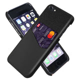 iPhone SE (2022/2020)/8/7 Leather & Textile Case w. Card Pocket - Black