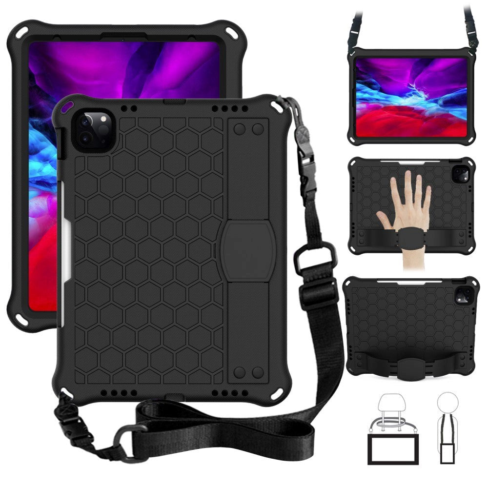 iPad Pro 11" (2022 / 2021 / 2020 / 2018) Tough Case w. Carrying Strap & Shoulder Strap - Black