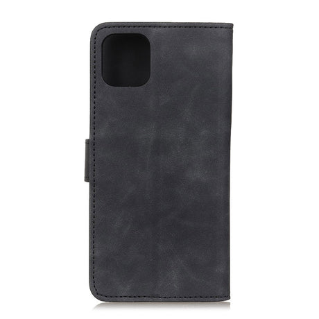 iPhone 12 Pro Max KHAZNEH Retro Leather Wallet Case - Black