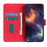 iPhone 12 Pro Max KHAZNEH Retro Leather Wallet Case - Red