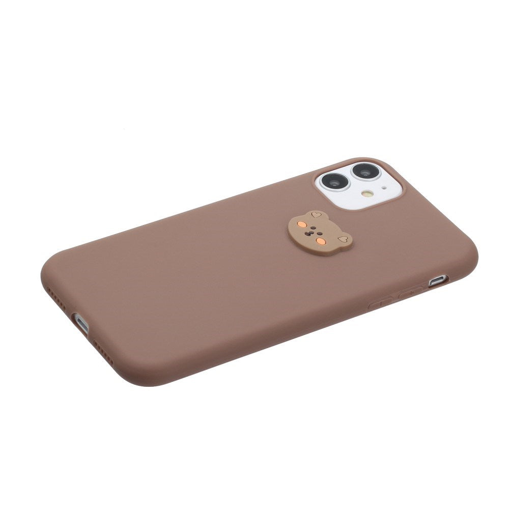 EIDERWOOD iPhone 11 Silicone Case with Cartoon - Brown / Bear