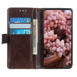 iPhone 12 / 12 Pro Vintage Neutral Leather Wallet Case - Coffee