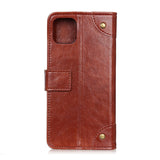 iPhone 12 / 12 Pro Vintage Neutral Leather Wallet Case - Brown