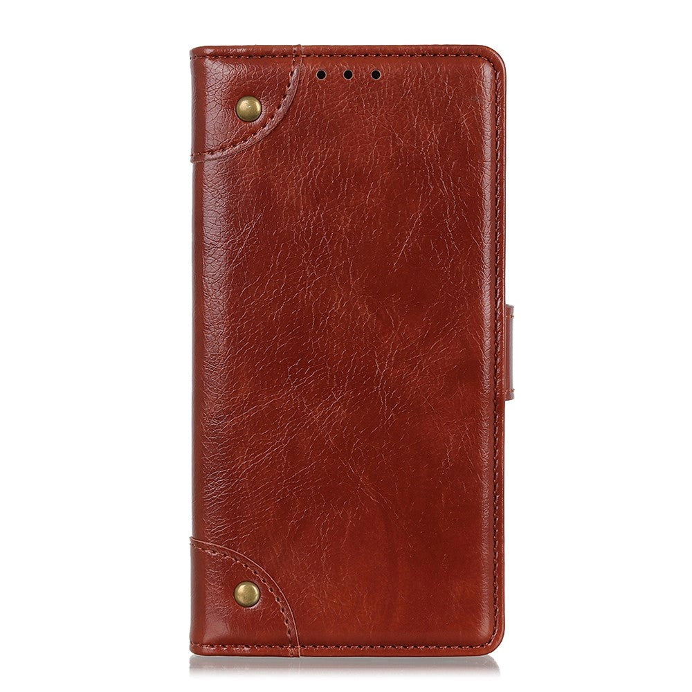 iPhone 12 / 12 Pro Vintage Neutral Leather Wallet Case - Brown