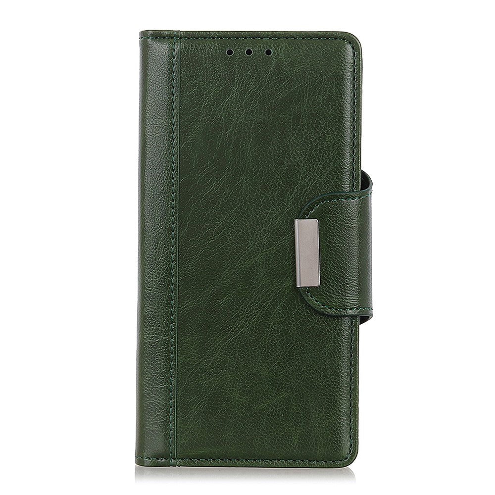 iPhone 12 / 12 Pro Glossy Retro Leather Wallet Case - Green