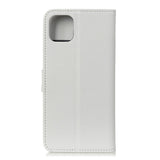 iPhone 12 / 12 Pro Litchi Leather Wallet Case - White