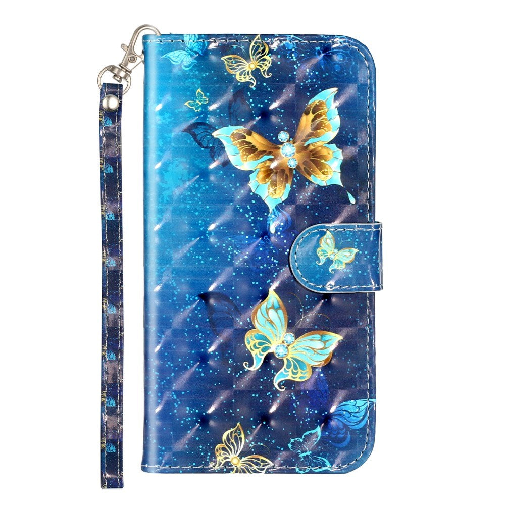 EIDERWOOD iPhone XR Leather Flip Case with Wallet and Strap - Butterflies