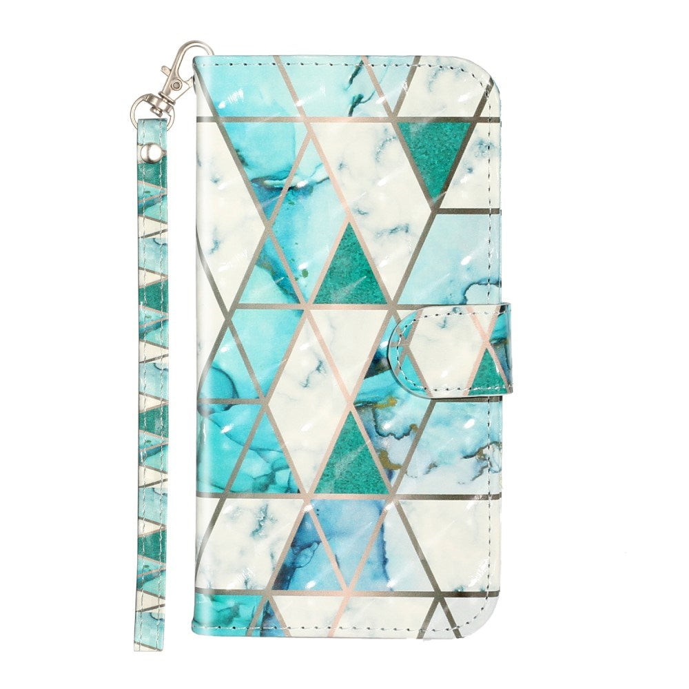 EIDERWOOD iPhone XR Leather Flip Case with Wallet and Strap - Marble