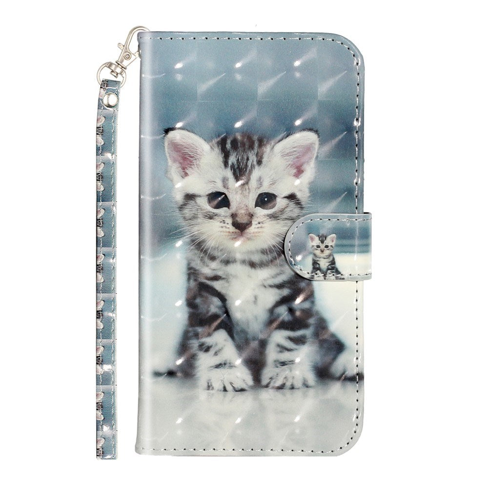 EIDERWOOD iPhone XR Leather Flip Case with Wallet and Strap - Cat