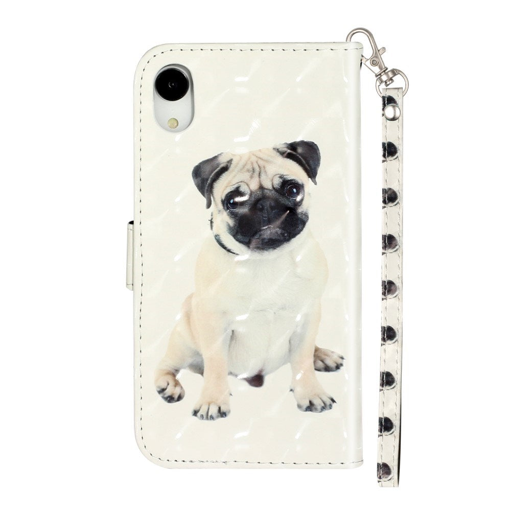 EIDERWOOD iPhone XR Leather Flip Case with Wallet and Strap - Dog