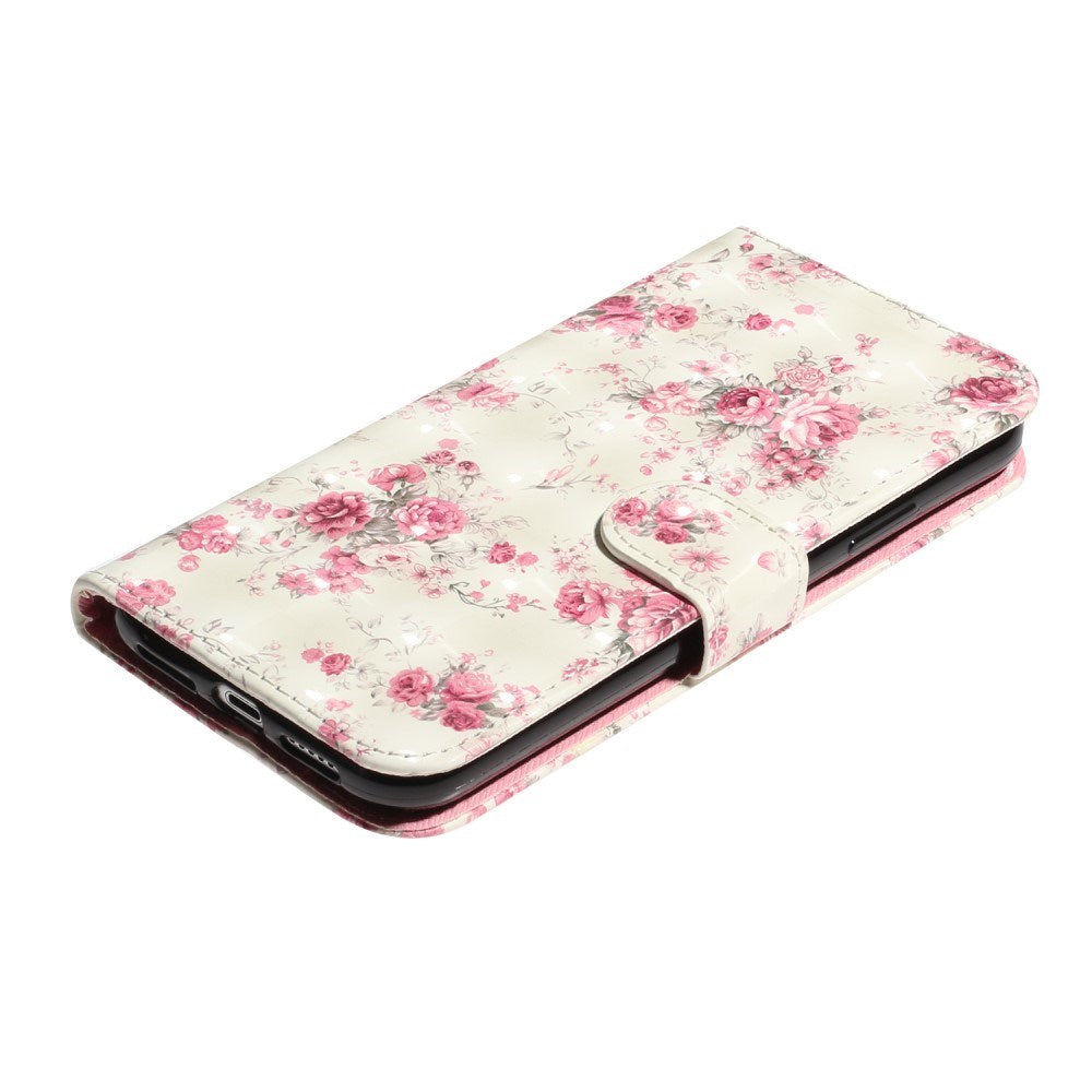 EIDERWOOD iPhone XR Leather Flip Case with Wallet and Strap - Flowers