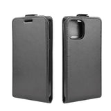 iPhone 12 / 12 Pro Neutral Flip Leather Case w. Card Holder - Black