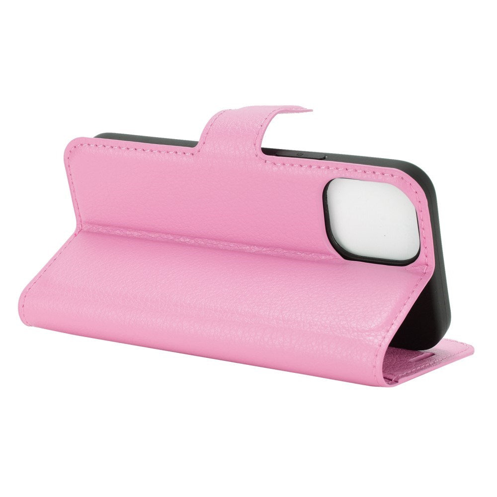 EIDERWOOD iPhone 12 Mini Faux Leather Flip Case with Cardholder & Stand Function - Pink