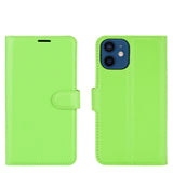 EIDERWOOD iPhone 12 Mini Faux Leather Flip Case with Cardholder & Stand Function - Green