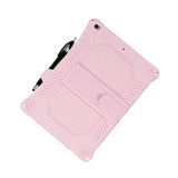 iPad 10.2" (2021 / 2020 / 2019) Rubber Tough Case w. Stand, Penholder & Shoulder Strap - Pink