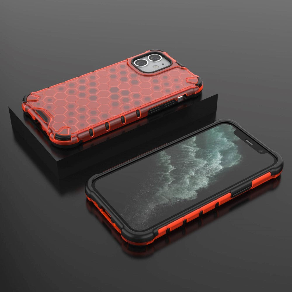 iPhone 12 Mini Honeycomb Pattern Case - Red