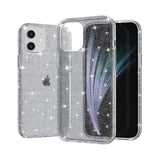 iPhone 12 Mini Hybrid Plastic Case w. Glitter - Transparent / Gray