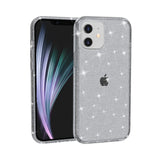 iPhone 12 Mini Hybrid Plastic Case w. Glitter - Transparent / Gray