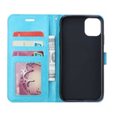 iPhone 12 Pro Max Neutral Leather Wallet Case - Light blue