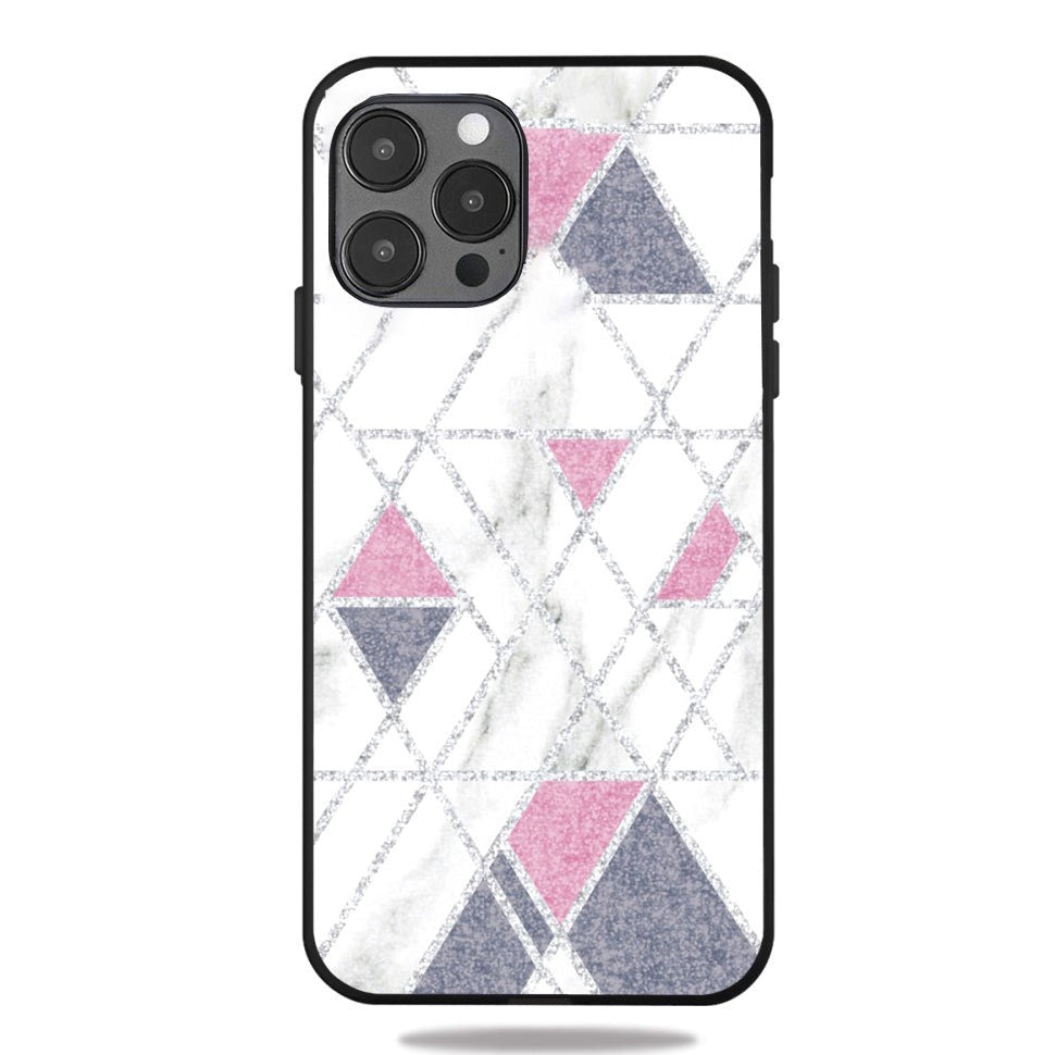 iPhone 12 Pro Max Case with Print - Geometry - White Marble