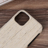 iPhone 12 / 12 Pro Plastic Case w. Wood Texture Striped Wood - White