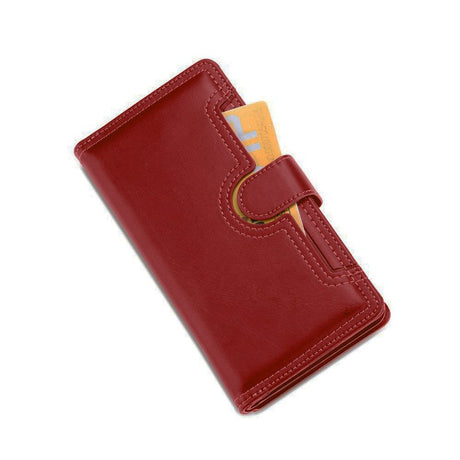 iPhone 12 / 12 Pro Leather Case w. Double Wallet- Red