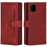 iPhone 12 / 12 Pro Leather Case w. Double Wallet- Red