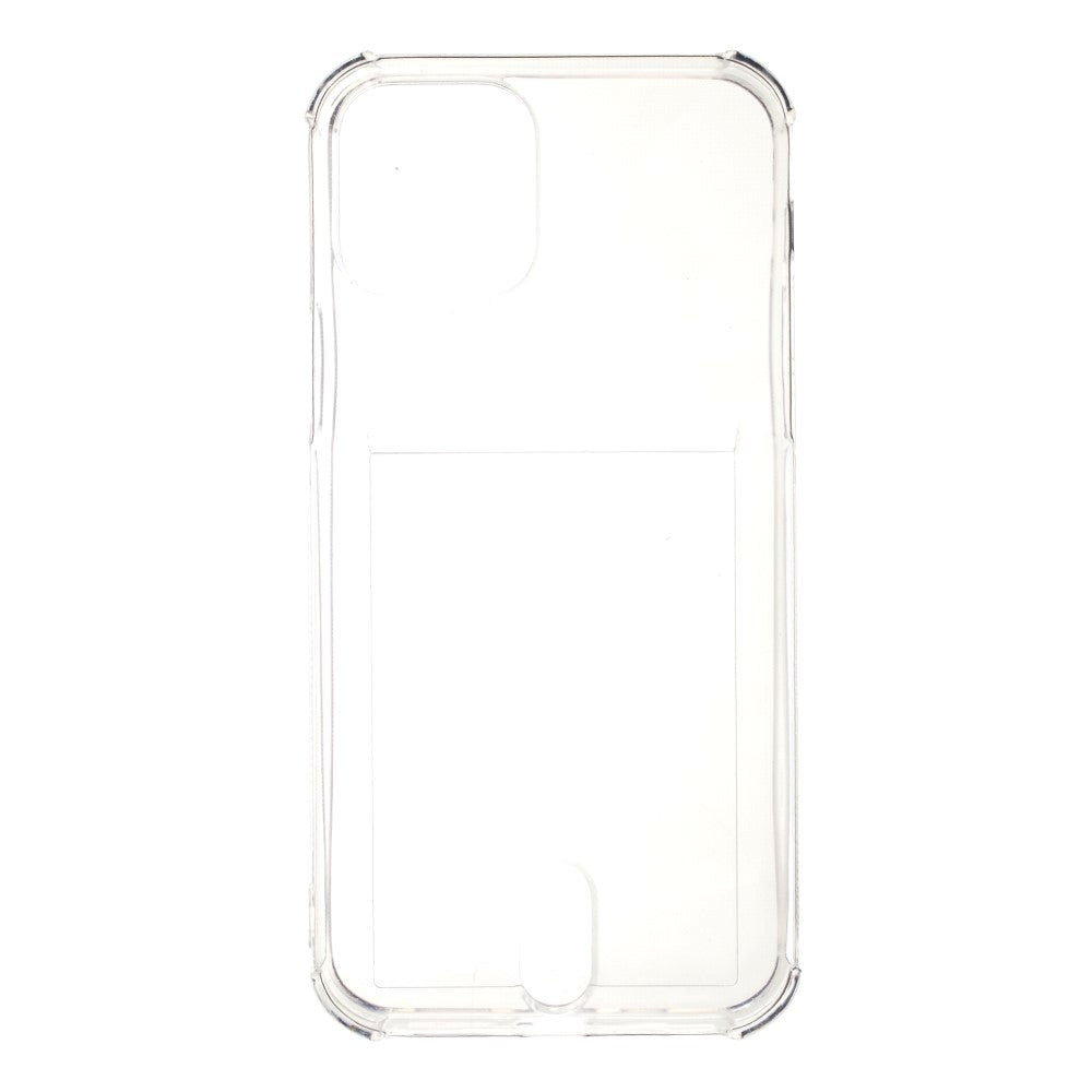 iPhone 12 Pro / 12 Grip Flexible Plastic Case w. Card Holder - Transparent