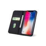 iPhone XS Leather Flip Case w. Extra Card Pocket - Black