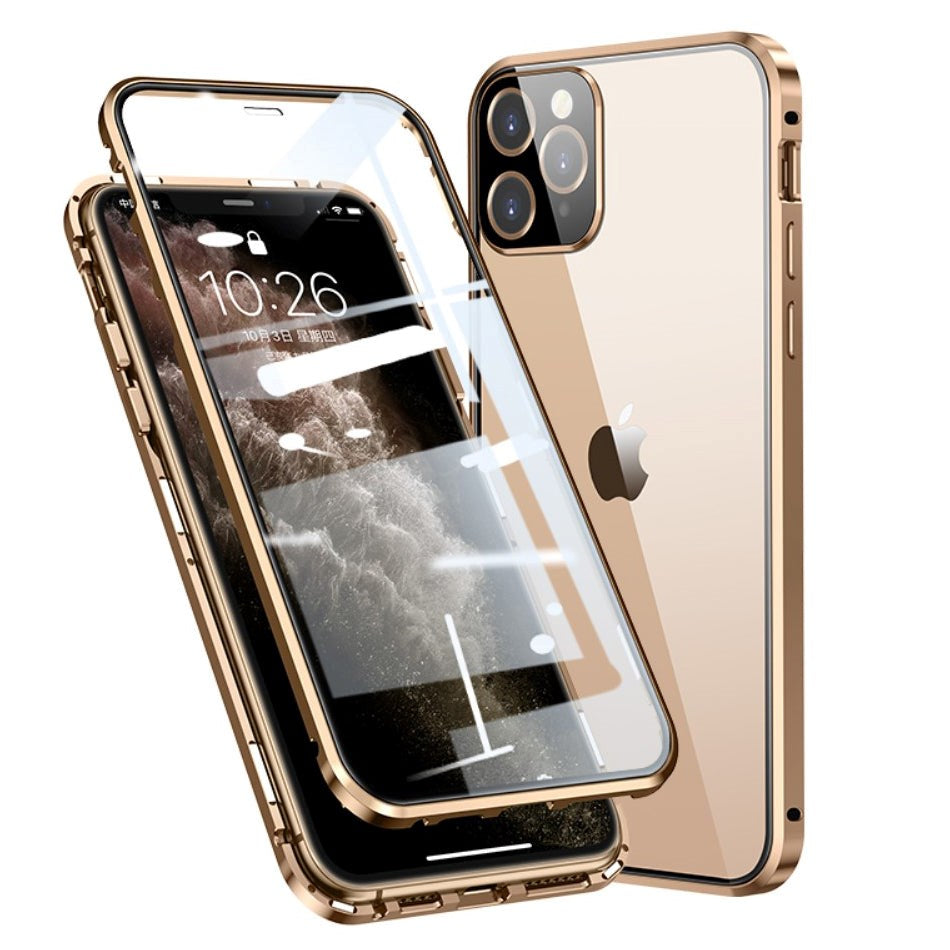 iPhone 11 Pro 360⁰ Magnetic Case w. Glass Back & Front - Gold