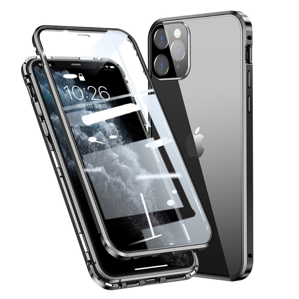 iPhone 11 Pro 360⁰ Magnetic Case w. Glass Back & Front - Black