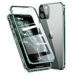 iPhone 11 Pro Max 360⁰ Magnetic Case w. Glass Back & Front - Green