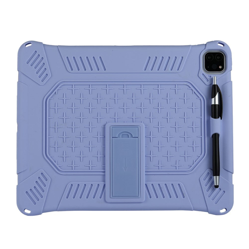 iPad Pro 12.9" (2022 / 2021 / 2020 / 2018) Rubber Tough Case w. Stand, Penholder & Shoulder Strap - Purple