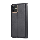 iPhone 12 / 12 Pro Leather Case w. Extra Card Pocket - Black